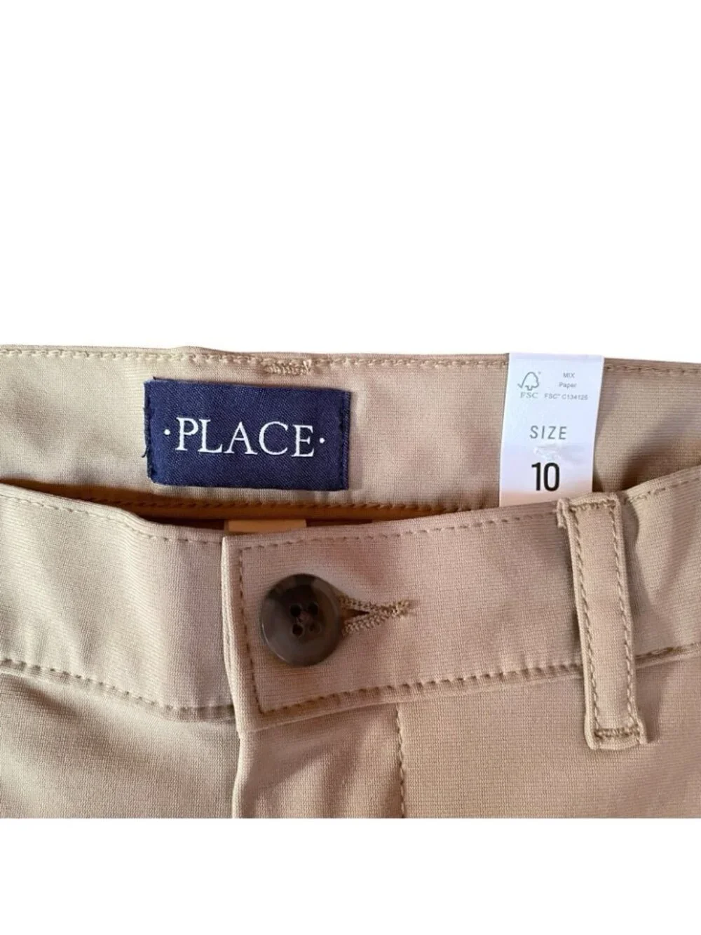 The Childrens Place Boys Performance Chino Pant Sz 10 Tan Quick Dry School